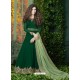 Dark Green Embroidered Faux Georgette Designer Anarkali Suit