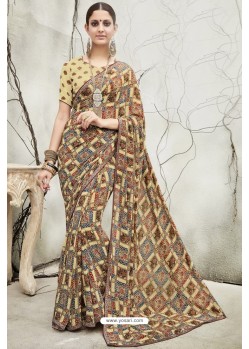 Charming Multi Colour Georgette Designer Printed Saree