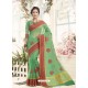 Jade Green Cotton Silk Embroidered Designer Saree