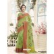 Green Cotton Silk Embroidered Designer Saree