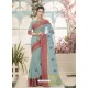 Grey Cotton Silk Embroidered Designer Saree