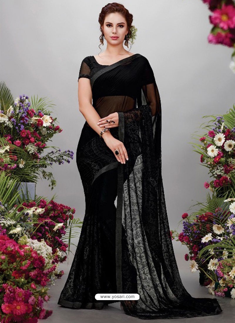 black saree for party