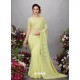 Lemon Georgette Designer Embroidered Party Wear Saree