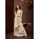 Cream Net Designer Emroidered Anarkali Suit