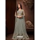 Grey Net Designer Emroidered Anarkali Suit