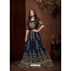 Navy Blue Georgette Designer Emroidered Anarkali Suit