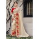 Light Beige Georgette Designer Printed Saree