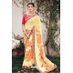 Cream Georgette Designer Printed Saree