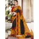 Black And Multi Colour Georgette Designer Printed Saree