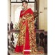 Red And Multi Colour Georgette Designer Printed Saree