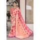 Peach Georgette Designer Printed Saree