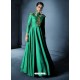 Jade Green Soft Tapeta Silk Embroidered Designer Floor Length Suit