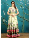 Multi Colour Twrill Silk Designer Readymade Printed Gowns