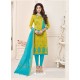 Corn And Firozi Modal Cotton Embroidered Straight Suit