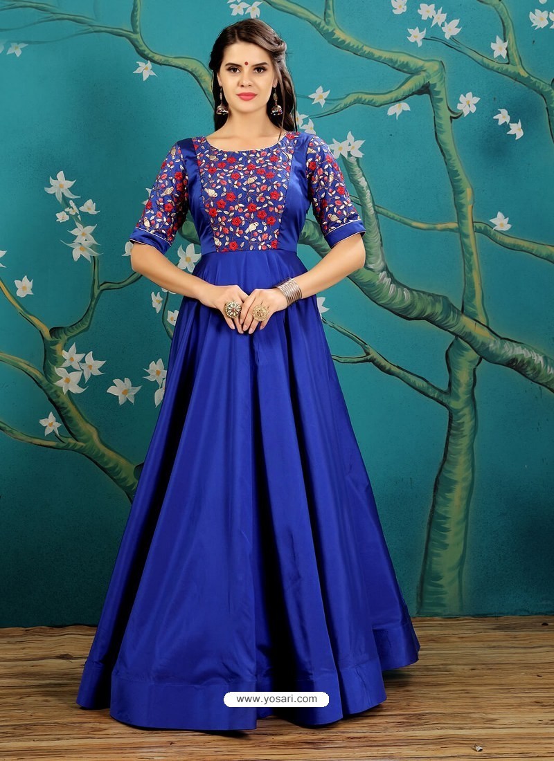 Royal Blue Party Wear Gown - EXO34302R