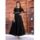 Black Malbari Silk Printed And Embroidered Designer Readymade Gown