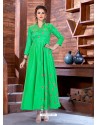 Green Malbari Silk Designer Embroidered Readymade Gown