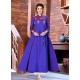 Violet Taffeta Silk Designer Embroidered Readymade Gown