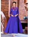 Violet Taffeta Silk Designer Embroidered Readymade Gown