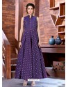 Purple Malbari Silk Designer Embroidered Readymade Gown