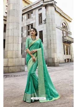 Jade Green Designer Art Silk Saree