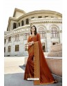 Rust Designer Art Silk Saree