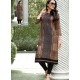 Coffee Brown Printed Linen Readymade Kurtis