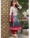 Grey Printed Linen Readymade Kurtis