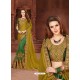 Green Georgette Embroidered Half N Half Designer Saree