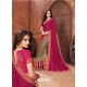 Medium Violet Georgette Embroidered Half N Half Designer Saree