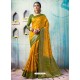 Mustard Silk Border Worked Designer Party Wear Saree