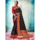 Black Silk Border Worked Designer Party Wear Saree