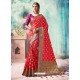 Dark Peach Silk Border Worked Designer Party Wear Saree