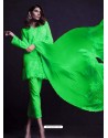 Parrot Green Georgette Embroidered Designer Straight Suit