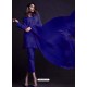 Royal Blue Georgette Embroidered Designer Straight Suit