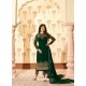 Dark Green Georgette Designer Embroidered Straight Suit