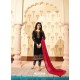 Black Georgette Designer Embroidered Straight Suit