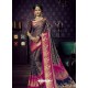 Navy Blue Chiffon Brasso Designer Party Wear Saree