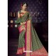 Dark Green Chiffon Brasso Designer Party Wear Saree