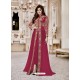 Red Heavy Embroidered Fox Georgette Designer Floor Length Suit