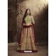 Maroon And Cream Heavy Embroidered Net Designer Anarkali Suit