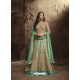 Sea Green And Cream Heavy Embroidered Net Designer Anarkali Suit