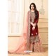 Maroon And Pink Georgette Heavy Embroidered Designer Sarara Suit