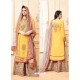 Yellow And Dusty Pink Georgette Heavy Embroidered Designer Sarara Suit