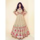 Light Beige Embroidered Royal Silk Designer Anarkali Suit