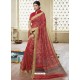 Fashionable Red Printed Designer Cotton Silk Saree
