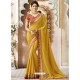 Corn Cfiffon Embroidered Designer Party Wear Saree