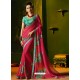 Medium Violet Cfiffon Embroidered Designer Party Wear Saree