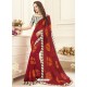 Wine Printed Georgette Designer Party Wear Saree