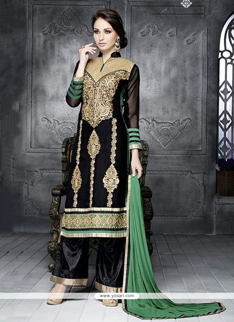 Simplistic Black Georgette Pakistani Suit